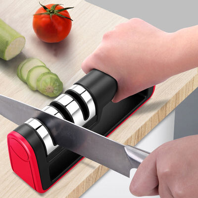 NORBI Kitchen Knife Sharpener 3-Stage Knife Sharpening Tool Extra Grinding Head Included Sharpens Dull Knives
NORBI Kitchen Knife Sharpener 3-Stage Knife Sharpening Tool Extra Grinding Head Included Sharpens Dull Knives