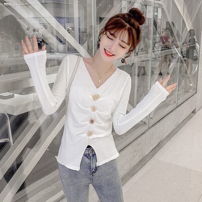 EFINNY Autumn Solid Color Button Women Slim Sweater Fashion Slim V-neck Long-sleeved Knit Pullover
EFINNY Autumn Solid Color Button Women Slim Sweater Fashion Slim V-neck Long-sleeved Knit Pullover