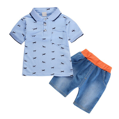 Hot baby boy clothes children cute cartoon pony print lapel short sleeve shorts suit for 0-4 years old
Hot baby boy clothes children cute cartoon pony print lapel short sleeve shorts suit for 0-4 years old