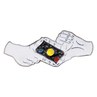 Unisex Alloy Photo Gestures Enamel Suit Bag Brooch Pin Badge Jewelry for Gift