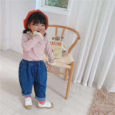 Baby Girl Striped Lace Long Sleeve T-Shirt Spring Autumn Casual Fashion Kids Blouse 1-8Y
Baby Girl Striped Lace Long Sleeve T-Shirt Spring Autumn Casual Fashion Kids Blouse 1-8Y