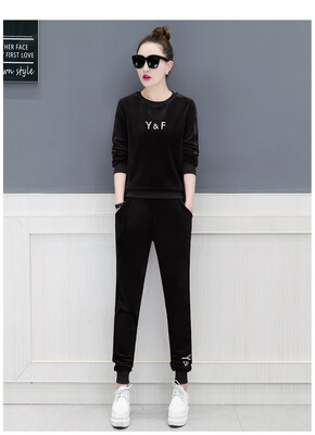 Womens autumn&winter 2018 new fashionable Korean version of leisure two-piece casual set head sweater
Womens autumn&winter 2018 new fashionable Korean version of leisure two-piece casual set head sweater