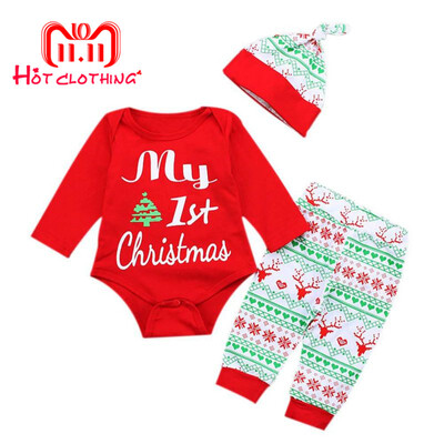 3PCS Xmas My 1st Christmas Baby Girls Boys Romper Clothes Sets Long Sleeve Bodysuit Long Pants Hat Children Outfits Set
3PCS Xmas My 1st Christmas Baby Girls Boys Romper Clothes Sets Long Sleeve Bodysuit Long Pants Hat Children Outfits Set