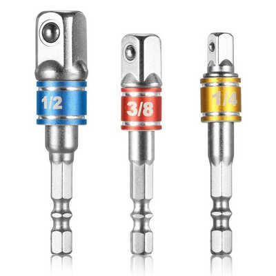 3pcsSet 14 Hex Shank to 38" 12" 14" Square Head Power Drill Socket Adapter Driver Tool Extension Bar
3pcsSet 14 Hex Shank to 38" 12" 14" Square Head Power Drill Socket Adapter Driver Tool Extension Bar