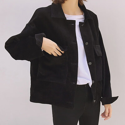 Women Spring Autumn Lapel Long-Sleeved Solid Color Coat Loose Casual Pocket Corduroy Jacket
Women Spring Autumn Lapel Long-Sleeved Solid Color Coat Loose Casual Pocket Corduroy Jacket
