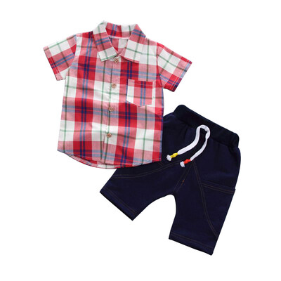 Summer Baby Boy Adorable Plaid Print Short Sleeve Shirt Blouse Shorts Casual Outfits Clothes Plaid Top With Black Pants 2PCS
Summer Baby Boy Adorable Plaid Print Short Sleeve Shirt Blouse Shorts Casual Outfits Clothes Plaid Top With Black Pants 2PCS