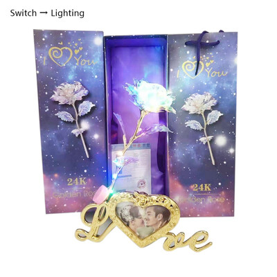 24K Foil Plated Rose Valentines Day Creative Gift Gold Rose With Photo Frame Lasts Forever Love Wedding Decor Lighting Rose
24K Foil Plated Rose Valentines Day Creative Gift Gold Rose With Photo Frame Lasts Forever Love Wedding Decor Lighting Rose
