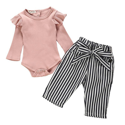 Baby Girl Adorable Long Sleeve Romper Tops Stripe Print Trousers Outfits Autumn Clothes
Baby Girl Adorable Long Sleeve Romper Tops Stripe Print Trousers Outfits Autumn Clothes