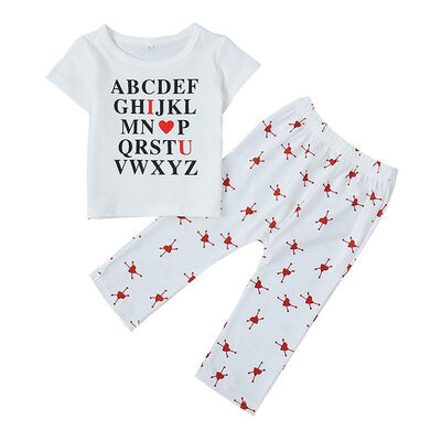 Autumn Baby Girls Boy Clothing Set Adorable Letter Print Short Sleeve Tops Blouse Trousers Casual Outfits Costume Set
Autumn Baby Girls Boy Clothing Set Adorable Letter Print Short Sleeve Tops Blouse Trousers Casual Outfits Costume Set