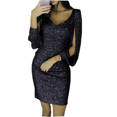 Ladies Women Sexy Long Sleeve V Neck Bodycon Dress Slim Fit Sequin Night Club Party Mini Dresses
Ladies Women Sexy Long Sleeve V Neck Bodycon Dress Slim Fit Sequin Night Club Party Mini Dresses