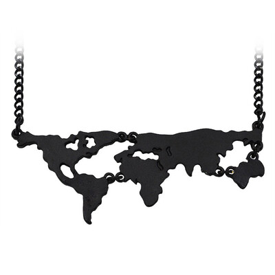 2019 New Fashion Gold Silver Black World Map Pendant Necklace World Continents Necklace Personality Gift
2019 New Fashion Gold Silver Black World Map Pendant Necklace World Continents Necklace Personality Gift