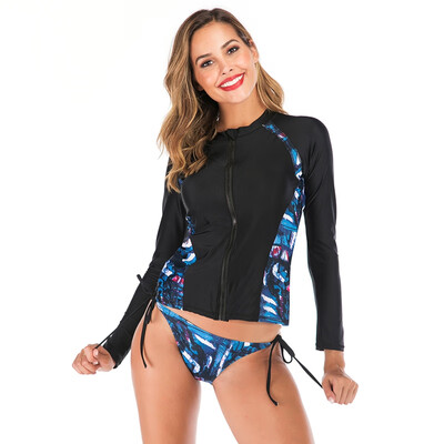 Women Rash Guard Long Sleeve Full Length Zipper Sunshade Two Piece Beach Surfing Diving Bathing Suit Swimsuit Swimwear
Women Rash Guard Long Sleeve Full Length Zipper Sunshade Two Piece Beach Surfing Diving Bathing Suit Swimsuit Swimwear