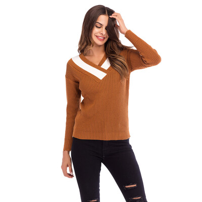 Gobestart Women Colorblock V Neck Long Sleeve Knitted Sweater Jumper Pullover Top Blouse 
Gobestart Women Colorblock V Neck Long Sleeve Knitted Sweater Jumper Pullover Top Blouse