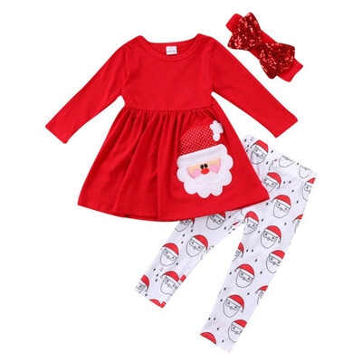 2020 Autumn Baby Girl Cotton Long Sleeve Christmas Santa Claus Print T-shirt Dress Trousers With Headband Toddler Casual Wear
2020 Autumn Baby Girl Cotton Long Sleeve Christmas Santa Claus Print T-shirt Dress Trousers With Headband Toddler Casual Wear