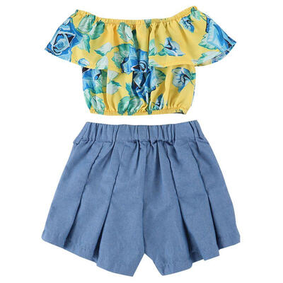 Kids Sets Baby Girls Summer Suits Cotton Floral Patterns Off-shoulder TopsShorts Girls Clothing
Kids Sets Baby Girls Summer Suits Cotton Floral Patterns Off-shoulder TopsShorts Girls Clothing