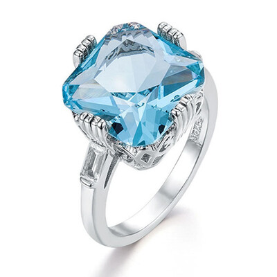 Silver Women Jewelry Aquamarine Gemstone Topaz Square Drill Wedding Bridal Ring Size 6-10 Newest
Silver Women Jewelry Aquamarine Gemstone Topaz Square Drill Wedding Bridal Ring Size 6-10 Newest