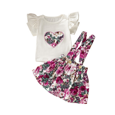 Baby Girl Summer Flare Sleeve Floral Print T-shirt Floral Strap Skirts Cotton Casual Outfits Set
Baby Girl Summer Flare Sleeve Floral Print T-shirt Floral Strap Skirts Cotton Casual Outfits Set