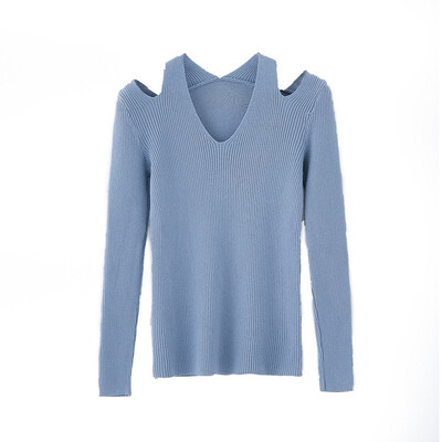 New Slim Solid Color Off The Shoulder Sweater Korean Style Sexy V-neck Long Sleeve Women Knit Pullover For Autumn
New Slim Solid Color Off The Shoulder Sweater Korean Style Sexy V-neck Long Sleeve Women Knit Pullover For Autumn