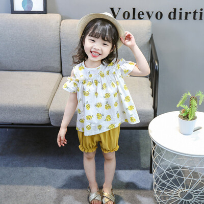 Summer Baby Girls Clothes Off-shoulder Pineapple Print T-shirt TopsShorts Suits Casual Kid Clothing Sets
Summer Baby Girls Clothes Off-shoulder Pineapple Print T-shirt TopsShorts Suits Casual Kid Clothing Sets