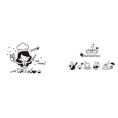 Kitchen Coffee Sweet Food Cartoon Girl Cooking DIY Wall Sticker Dining Room PVC Wallpaper Removable Decals
Kitchen Coffee Sweet Food Cartoon Girl Cooking DIY Wall Sticker Dining Room PVC Wallpaper Removable Decals