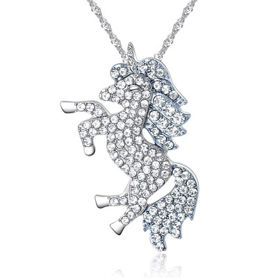 Womens Shiny Crystal Rhinestone Unicorn Pendant Necklaces Animal Horse Neck Lace for Female Girl Fashion Jewelry
Womens Shiny Crystal Rhinestone Unicorn Pendant Necklaces Animal Horse Neck Lace for Female Girl Fashion Jewelry