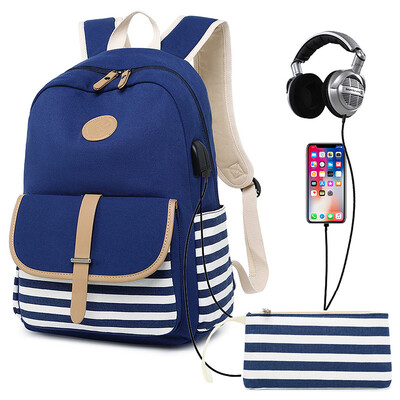 2pcsSet Large Women Backpacks Female School Bag For Teenage Girls Blue Canvas Women Backpack USB Charge Shoulder Bag Rucksack
2pcsSet Large Women Backpacks Female School Bag For Teenage Girls Blue Canvas Women Backpack USB Charge Shoulder Bag Rucksack