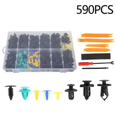 590Pcs Car Plastic Push Pins Automotive Fastener Rivet Set Fastener Clips Rivet Retainer with 5 Removal Tool
590Pcs Car Plastic Push Pins Automotive Fastener Rivet Set Fastener Clips Rivet Retainer with 5 Removal Tool