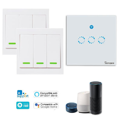 1PCS SONOFF T1 3 Gang Smart WiFi Wall Light Switch 433MHz RFAPPTouch Control Timer UK Panel Compatible with Google HomeNest & A
1PCS SONOFF T1 3 Gang Smart WiFi Wall Light Switch 433MHz RFAPPTouch Control Timer UK Panel Compatible with Google HomeNest & A