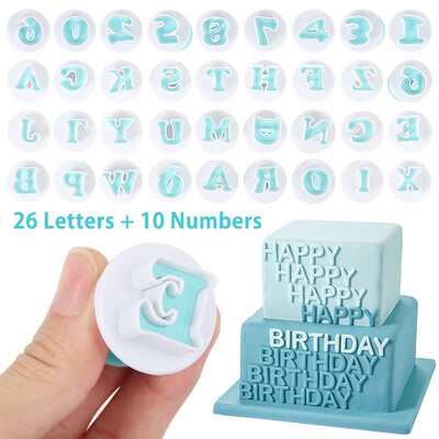 36PCS Alphabet Number Letter Fondant Cake Decorating Set Baking Model Cook Supply Cake Shape Molds
36PCS Alphabet Number Letter Fondant Cake Decorating Set Baking Model Cook Supply Cake Shape Molds