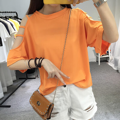 Womens O-Neck Hollow Out Cold Shoulder Half Sleeve T-Shirt Solid Harajuku Style Cotton Blend Tops 
Womens O-Neck Hollow Out Cold Shoulder Half Sleeve T-Shirt Solid Harajuku Style Cotton Blend Tops