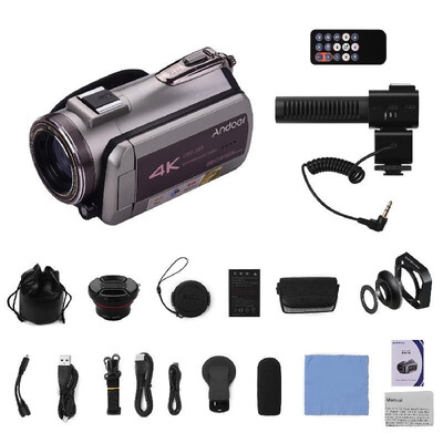 Andoer HDV-AZ50 Portable Real 4K 30FPS WiFi Digital Video Camera Camcorder 31 Inch IPS Touchscreen 64X Digital Zoom IR Night Visi
Andoer HDV-AZ50 Portable Real 4K 30FPS WiFi Digital Video Camera Camcorder 31 Inch IPS Touchscreen 64X Digital Zoom IR Night Visi