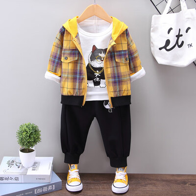 Autumn Baby Boy Long Sleeve Cartoon Print T-shirt&Plaid Zipper Hoodie Coat &Solid Color Trousers 3pcs Casual Outfits
Autumn Baby Boy Long Sleeve Cartoon Print T-shirt&Plaid Zipper Hoodie Coat &Solid Color Trousers 3pcs Casual Outfits