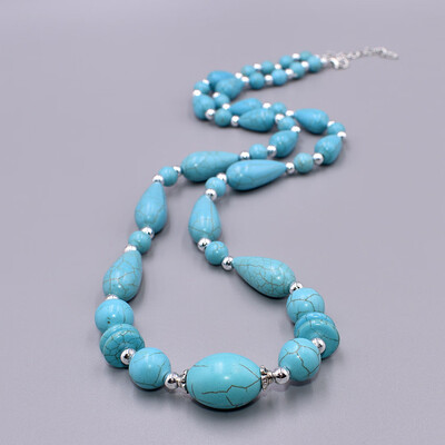 Ladies Fashion Charm Bohemian Turquoise Beads Collar Bib Necklace Pendant Summer Women Beach Party Fine Jewelry Accessories
Ladies Fashion Charm Bohemian Turquoise Beads Collar Bib Necklace Pendant Summer Women Beach Party Fine Jewelry Accessories