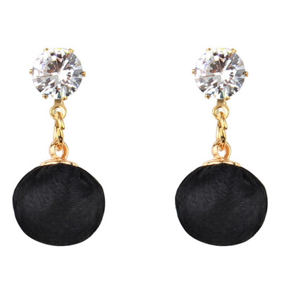 Handmade velvet ball zircon long retro temperament lattice stylish exaggerated jewelry autumn&winter earrings
Handmade velvet ball zircon long retro temperament lattice stylish exaggerated jewelry autumn&winter earrings