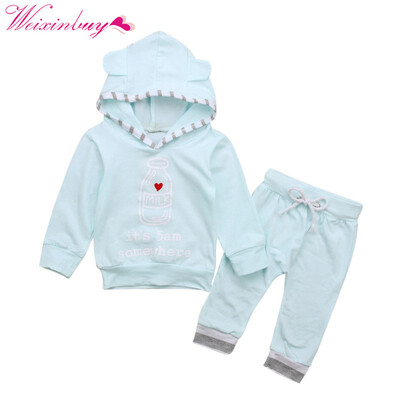 2018 2 pcsSet Fashion Newborn Pure Colors Baby Boy Girl Long Sleeve Hoodie Milk bottle Top Striped Pants Outfits Clothes Set
2018 2 pcsSet Fashion Newborn Pure Colors Baby Boy Girl Long Sleeve Hoodie Milk bottle Top Striped Pants Outfits Clothes Set