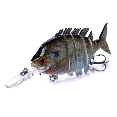 10cm12g Lifelike 6 Jointed Sections Swimbait Fishing Lure Crankbait Hard Bait Fish Hook Fishing Tackle