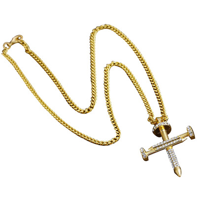 MenS Jewelry Gold Plated Diamond Nail Cross Pendant Chain Necklace
MenS Jewelry Gold Plated Diamond Nail Cross Pendant Chain Necklace