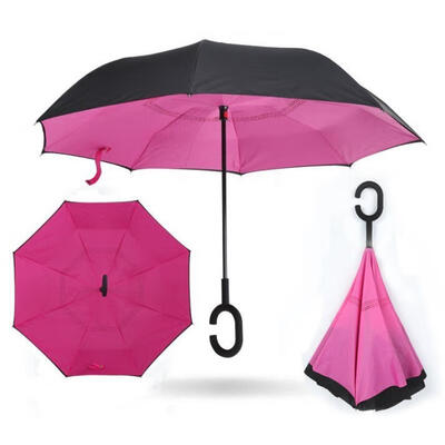 Reverse Folding Double Layer Inverted Chuva Umbrella Self Stand Inside Out Rain Protection C-Hook Hands Windproof for Car
Reverse Folding Double Layer Inverted Chuva Umbrella Self Stand Inside Out Rain Protection C-Hook Hands Windproof for Car