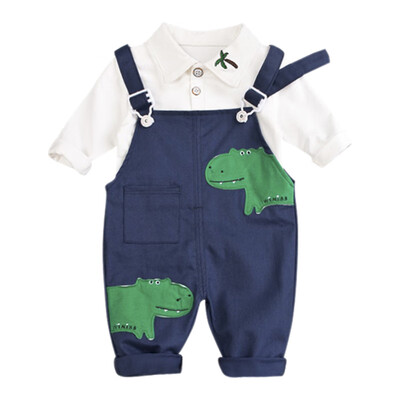 Baby Boy Clothes Kids Solid Color Shirts&Cartoon Dinosaur Print Strap Pants Autumn 2 pc Childrens Sets
Baby Boy Clothes Kids Solid Color Shirts&Cartoon Dinosaur Print Strap Pants Autumn 2 pc Childrens Sets