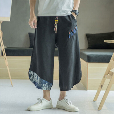 Gobestart Mens Summer New Fashion linen loose lantern Cropped Sevene-cent Trouser
Gobestart Mens Summer New Fashion linen loose lantern Cropped Sevene-cent Trouser