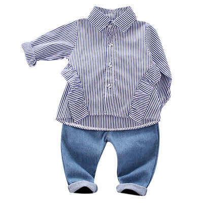 Autumn Baby Girls Set Long Sleeve Striped Print TopsDenim Pants Trouser Costume Set
Autumn Baby Girls Set Long Sleeve Striped Print TopsDenim Pants Trouser Costume Set