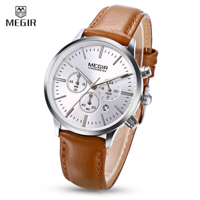 MEGIR ML2011 Female Quartz Watch Calendar Stopwatch Women Wristwatch