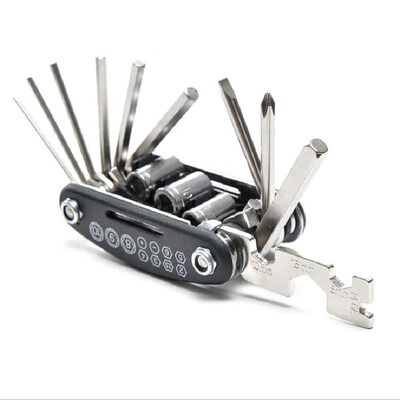 Bicycle repair combination tool set 16 in one mountain road bike multi-function folding repair car tire wrench Folded 16-piece hex
Bicycle repair combination tool set 16 in one mountain road bike multi-function folding repair car tire wrench Folded 16-piece hex