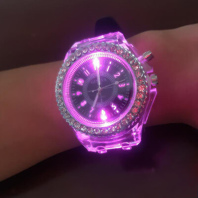 Luminous Coloful Light Watch LED Crystal Bling Couple Watch His-and-hers Watches for Men Women Teens Teen Girls Party with Silicon
Luminous Coloful Light Watch LED Crystal Bling Couple Watch His-and-hers Watches for Men Women Teens Teen Girls Party with Silicon
