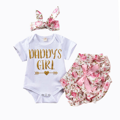 Summer Baby Newborn Girl Short Sleeve Letter Print Romper Floral Skirts Headband Costume Set
Summer Baby Newborn Girl Short Sleeve Letter Print Romper Floral Skirts Headband Costume Set
