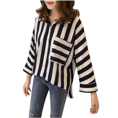 Summer Fashion Women Long Sleeve Turn down Collar Striped Blouse With Belt Casual Loose OL Blusa Elegant Blouse Shirts
Summer Fashion Women Long Sleeve Turn down Collar Striped Blouse With Belt Casual Loose OL Blusa Elegant Blouse Shirts