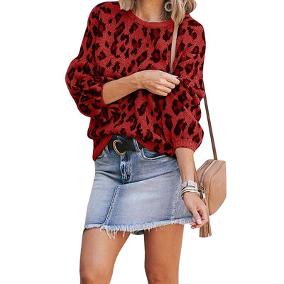 Womens Lantern Sleeve Camouflage Leopard Sweater 2019 New Jacquard Fashion Round Neck Solid Color Sweater
Womens Lantern Sleeve Camouflage Leopard Sweater 2019 New Jacquard Fashion Round Neck Solid Color Sweater