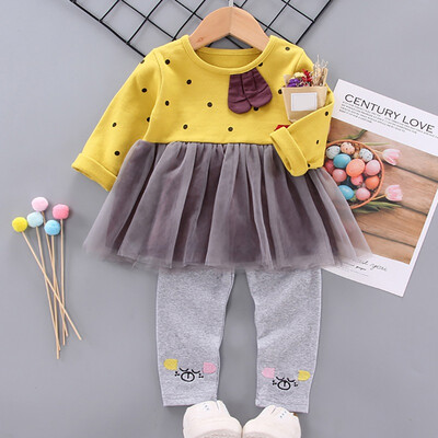Spring Autumn Casual Baby Girls Cute Dot Printing Patchwork Design Long Sleeve Dress With Leggings Sundress Casual Two-pieceSet
Spring Autumn Casual Baby Girls Cute Dot Printing Patchwork Design Long Sleeve Dress With Leggings Sundress Casual Two-pieceSet