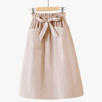 Summer Fashion Casual Women Solid Color Skirts High Waist A-Line Sashes Pocket Casual Midi Skirt For Women Preppy Style
Summer Fashion Casual Women Solid Color Skirts High Waist A-Line Sashes Pocket Casual Midi Skirt For Women Preppy Style