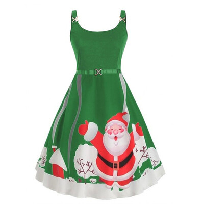 Tailored Womens Fashion Straps Vintage Santa Claus Snowflake Print Christmas Dress
Tailored Womens Fashion Straps Vintage Santa Claus Snowflake Print Christmas Dress